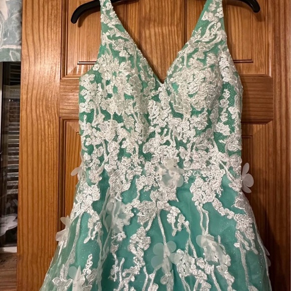 Elegant Teal Lace Dress - Picture 1 of 3